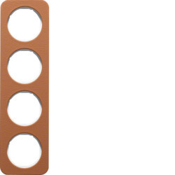 10142369 - R.1 - marco x4, Piel natural/blanco HAGER Ean:4011334413028