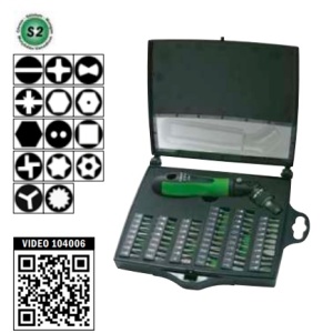 104006 - Ensemble de touches à cliquet 58 PCS. 1un