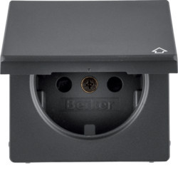 17206086 - Q.x - Esplh. Schuko w/ lid, anthracite Hager Ean: 401133437376
