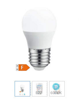 200685007 - 8433373059146Lâmpada LED esférico 5W E27 6000K 12 - 24V