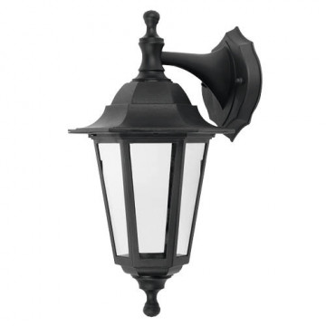 201650002 - 8433373071421Lanterna de jardín con brazo reversible Bagan Serie E27 IP44 Negro