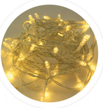 204600019 - 8433373064539Guirlanda LED transparente 10M 8 deberes Luz cálido