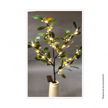 204690003 - 8433373074118Ramo decorativo LED de hojas e frutas ropa blanca 0,75M Luz cálido