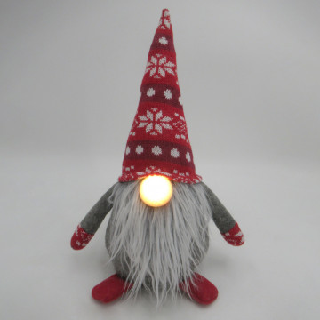 204690114 - 8433373074675Hagin Gnomo de Navidad LED sentado 36cm 2xCR2032 rojo e gris