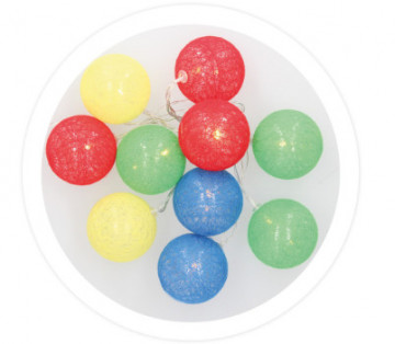 204805017 - 8433373065628 LED DE LED de boules de coton multicolores 2,85 m de lumière chaude