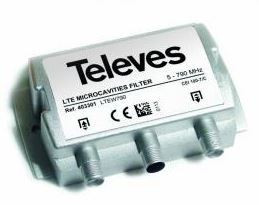 403301 -8424450165560 TELEVES - LTE Micro-cavity Filter Very High Rejection (VHR) "F" 5...790MHz VHF/UHF (C21-60) Selective, Indoor