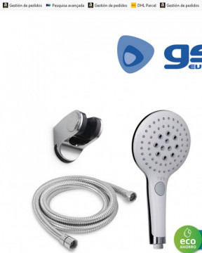 404005004 - 8433373042742 Ecological shower: 129 mm shower 3 functions + hose + adjustable support