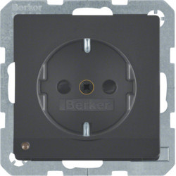 41096086 - Q.x - Schuko c/LED orientar., antrac HAGER Ean:4011334381600