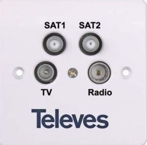 526001 -8424450152577 TELEVES - Salida Separador TV-FM-SAT1-SAT2 Cuadruplicar