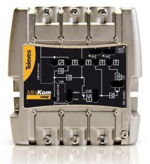 562601 -8424450161302 Televes-MINIKOM MATV+FI 4E/1S "EASYF": FM-VHF-UHF-Fi G 15- (21 || 31)-(27 || 37) -35db vs 114-115-119dbµV