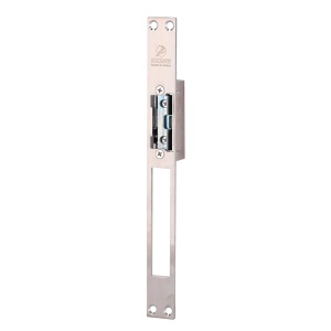 Abreportas elétrico em aço inoxidável Dorcas - Instalação Plug&amp;Play sem corte da moldura - Fechadura radial ajustável - NO Fail Secure | Até 330 kg - Fonte de alimentação CA/CC 10-24V - Moldura