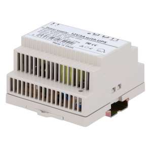 Alimentação elétrica com função UPS - Saída DC 12 V 3 A / 36 W - Tensão de entrada CA 100V ~ 240V 50Hz-60Hz - 97 (Fo) x 55 (Al) x 88 (An) mm - Montagem em carril DIN - Protecção: Sobrecarga / Sobretensão / Circuito curto