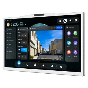 Android Monitor 14.0 pour Video Porter - 15.6 "Écran IPS - Bidirectional Crystal Clear | Facile UI - TCP / IP, PoE +, WiFi, Bluetooth, Standard SIP - Maintenance cloud | Applications tierces - Connexion via Cloud | Chambre intégrée