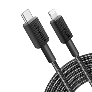 Anker - Cabo USB2.0 - USB-C para Lightning - Cabo trançado de nylon - Comprimento 3m - Carregamento rápido | Cor preta