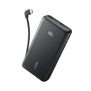 Anker Power Bank ligera - Capacidad 20000mAh - Entrada 1x USB-C y cable incluido - Salidas 1x USB-C, 1x USB-A y cable incluido - Carga rápida | 3 dispositivos a la vez - Cable incluido: USB-C con ángulo 90°