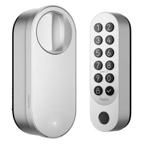 Aqara Smart Lock U200 Prateado - Teclado sem fios com leitor de impressões digitais com IA - Instalação direta sobre o cilindro existente - Thread / Bluetooth / Matter / Apple Home Key NFC - Compatível com bateria recarregável de iões de lítio / 4x Pilhas