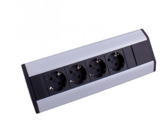 Boîte d'angle 4 Extension de chant avec socket Schuko.