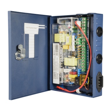 Boîte de distribution d'énergie fine - 1 AC 220 V 5OHZ Entrée - 9 sorties par paire de cuivre - Protection de fusibles remotable - Tension de sortie 12 V / 120 W - Logement métallique