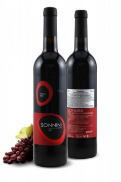 Bouteille de vin rouge 75cl Sonnini 12,5%