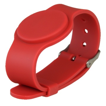 Bracelet de proximité - ID de radiofréquence - MF passif: Couleur rouge - Fréquence haute 13,56 MHz - Stit-ceinture ajusté - Sécurité maximale