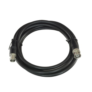 Cabo coaxial preparado - BNC macho a BNC fêmea - Coaxial RG59 - Comprimento 2 m - Cor preto - Construção robusta
