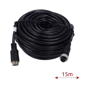 Cabo para câmaras IP - Conector M12 aviação - 6 Pinos - Comprimento 15m - Fêmea - Fêmea