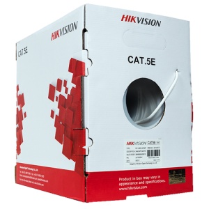 Cabo UTP de categoria 5E da Hikvision - Condutor OFC | 99,95% cobre - Isolamento PEAD - Comprimento 305m - Certificado Eca/UL CM - Cor cinza