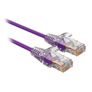 Cabo UTP Slim de ligação - Ethernet - Conectores RJ45 - Categoria 6A - 0,1 m - Cor roxo