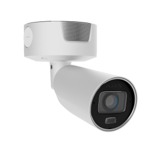 Câmara IP Superior Bullet 8 Mpx Ajax - 1/1.8" Progressive Scan CMOS - Lente varifocal motorizada 2.8~12 mm - IV 60 m | Luz branca 40 m | MicroSD até 512GB - 120 dB TrueWDR | Deteção de movimento | IA - Grau de proteção IP67, IK10 | Cor: Branco