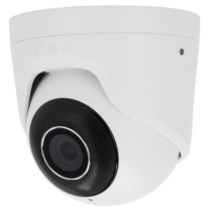 Câmara IP Turret 8 Megapixel Ajax IP - Progressive Scan CMOS - Lente 2.8 mm, ranhura MicroSD até 256GB - Alcance dos LEDs IV 50m, PoE 802.3at - Com Inteligência Artificial - Cor branco