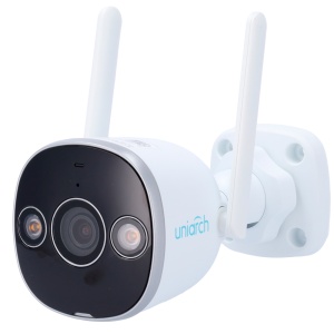 Câmara IP WiFi Uniarch Panda Série B - 5MP | Lente 2.8 mm | MicroSD 512GB - IR 20 m | Luz branca 10 m - Deteção humana e de veículos - Wi-Fi 2.4G | UMD | IP67 - Microfone | Altifalante