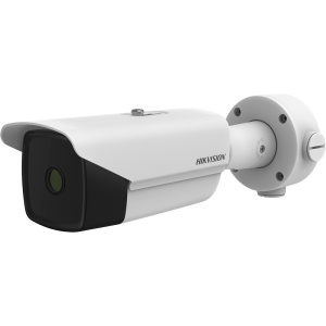 Câmara térmica IP Hikvision da gama VALUE - Sensor térmico 384x288 VOx | Lente 13 mm - Sensibilidade térmica ≤ 35 mK - Deteção e alarme preventivos de incêndios - Taxa de medição do tempo -20~150ºC / ± 8ºC - IP67 | IK10 | Anti-corrosão