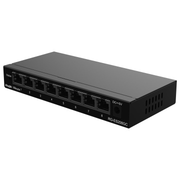 Cloud de commutation Reyee - 8 ports RJ45 Gigabit - Port Speed ​​10/100/1000 Mbps - Plug & amp; Jouer - Détection / maison VLAN / LOOP