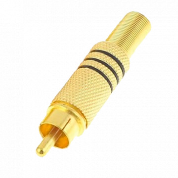 Connecteur - Male RCA pour le soudage - Câble parallèle audio - pour Ø Câbles de 6 mm - revêtement anti-corrosion - 10g