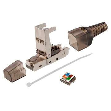 Connecteur RJ45 - Compatible avec FTP Cat 6A - Logement en métal - Câbles AWG32 Compatible - Installation facile sans outils