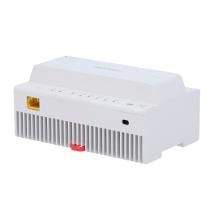 Conversor para edifícios - 2 fios a IP - 6 grupos de 2 fios - TCP/IP com RJ45 - Ligue-se a DS-KAD706Y - Montagem em superfície ou em calha DIN