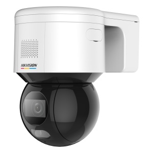 Domo motorizado IP Hikvision - Gama económica - 4 MP | Lente de 4 mm | Captura facial - Luz blanca 30 m | WDR 120 dB | AcuSense - PoE | H.265+ | IP67 | Micrófono y altavoz - WEB, software CMS, smartphone y NVR