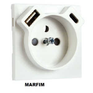 EFAPEL – 90650TMF CENTRO P/TOM FRANC + USB TYP A UND TYP C MF – 5603011640491