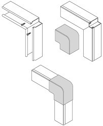 EFAPEL - 13053APR ANGOLARE PIATTO PER GRONDA 80X40 BIANCO -- - 5603011036171
