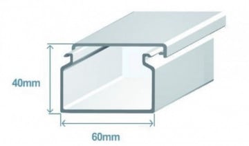 EFAPEL - 13130CBR CALHA 60X40 C/ DIVISÓRIA 1/3 BRANCA - 5603011634100