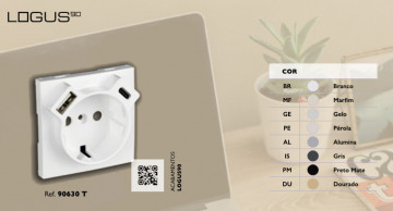 EFAPEL - 90630TMF Centre pour Tom Schuko + USB Type A et Type C MF - 5603011640323