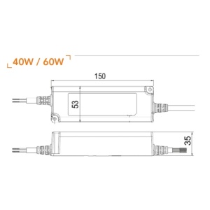 Fonte Alim. Dim. 3em1 Estanq. Mean Well 48Vdc 60W IP67 XLN