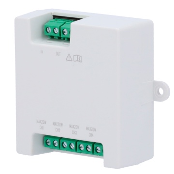 Gebäudeverteiler – 4 Gruppen von 2-Draht-HD – Versorgt bis zu 4 2-Draht-HD-Displays – Stromversorgung mit DS-KAD7060EY oder DS-KAD7061EY – Kaskaden-Hubs – Größe für Standard-Motorkasten