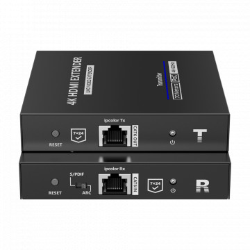 HDMI Extenseur actif - Émetteur et récepteur - Plage 70 m - À propos du câble UTP Cat 7 - Jusqu'à 4k @ 60Hz - DC 12 V Power