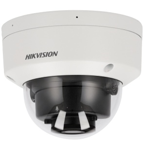 Hikvision – IP-Dome-Kamera aus der PRO-Reihe – 8 MPx Auflösung | PoE | ColorVu - 2,8 mm | Mikrofon | Audio | Alarme - Hybridlicht 30 m | Bewegungserkennung 2.0 – AcuSense | Gesichtserkennung | IP67, IK10