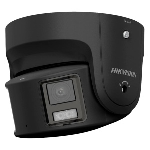 Hikvision – IP-Turret-Panoramakamera aus der PRO-Reihe – 8 Megapixel Auflösung | PoE | ColorVu - 4 mm | Mikrofon | Sirene und Blitzabschreckung – Weißes Licht 30 m | Bewegungserkennung 2.0 – AcuSense | IP67