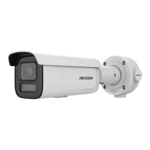 Hikvision câmara Bullet IP gama PRO - Resolução 8 Megapixel (3840x2160) - Lente varifocal motorizada 2.8~12 mm - Sirene e flash branco dissuasor - IV 60 m | MD 2.0 | PoE+ | MicroSD | IP67, IK10 - AcuSense | Face Capture | Alarmes | Áudio | Mic