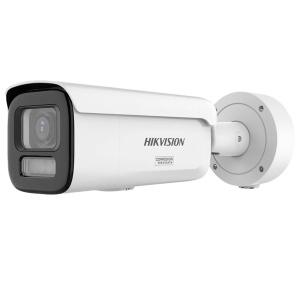 Hikvision câmara IP Bullet gama PRO ColorVu3.0 - Resolução 4 MPx | PoE IEEE802.3at - ColorVu3.0: imagem a cores HIKAI-ISP F1.2 1/1.8" - Lente Motorizada 2.8 - 12 mm - AcuSense3.0 | Luz híbrida até 60m - Alarmes 1/1 | IP67 | IK10 | NEMA 4X