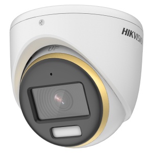 Hikvision câmara Turret 4en1 Gama PRO - Resolução 1080p (1920x1080) - Lente 2.8 mm - ColorVu: Imagem a cores 24 horas - Alcance da luz branca 20 m | Alarme luminoso - IP67 | Microfone integrado | Áudio sobre coaxial