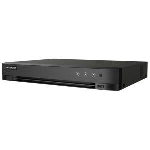 Hikvision DVR 5n1 Gama PRO - 4 CH HDTVI / HDCVI / AHD / CVBS - Até 8 canais IP - Resolução máxima de entrada 8Mpx - Espaço para 1 HDD - Alarmes | Áudio | Áudio sobre coaxial